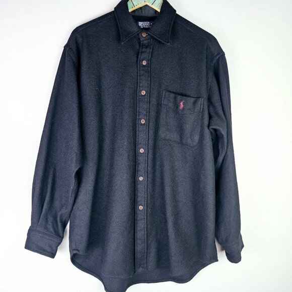Vintage 1990's Polo by Ralph Lauren Blue Label Lowell Sport 100% Wool, Size L - Picture 1 of 9